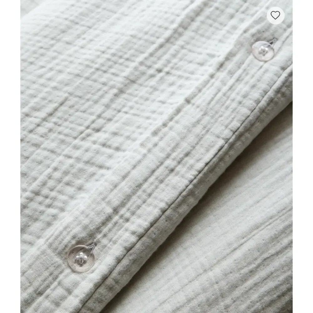 Quince TWIN Cotton Airy Gauze Duvet Cover + Shams MIST 100% Organic NEW
